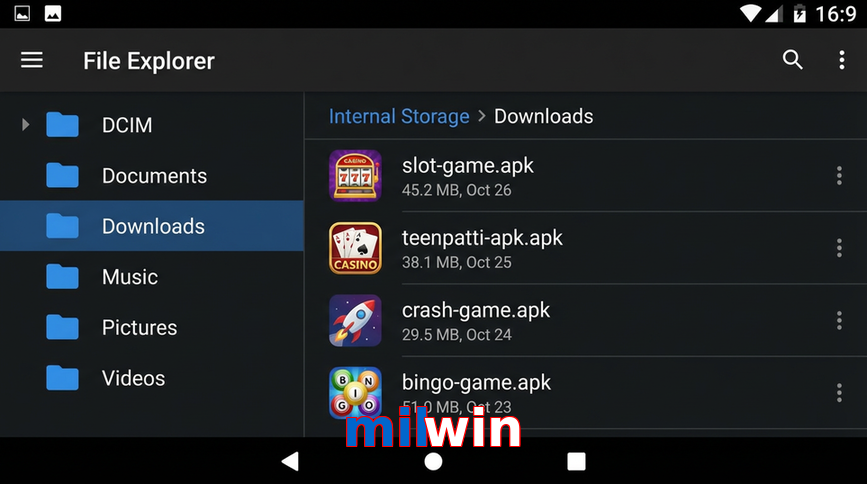Main screen of Milwin gameapk page for PK players